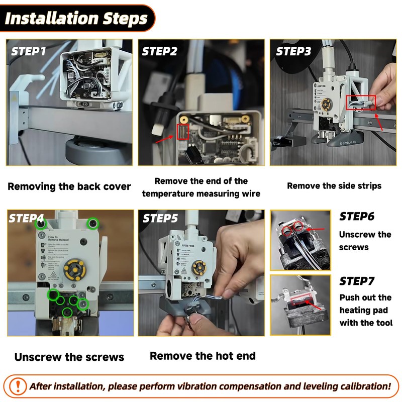 XIFOWE Ceramic Heater Assemblies and Thermistor Kit Compatible with Bambu