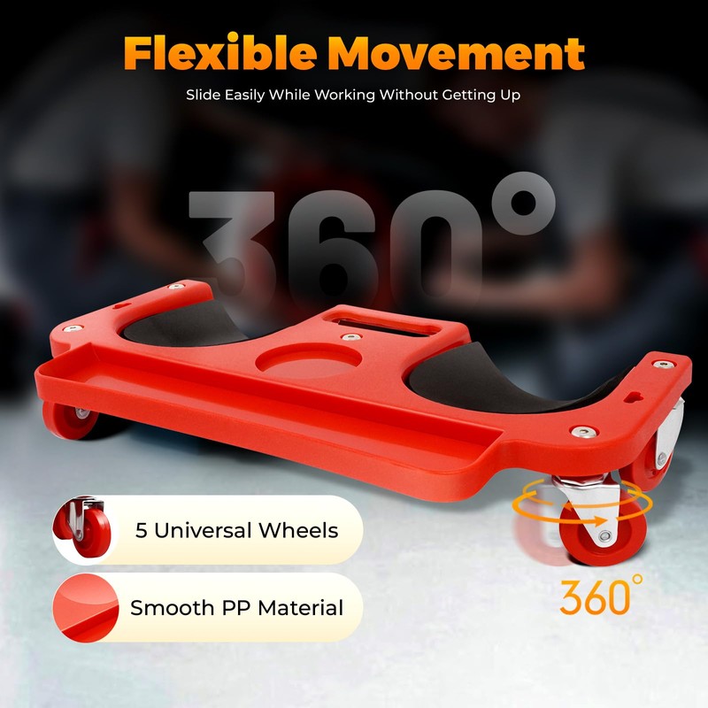 Sallurmose Knee Creeper on Wheels,Sponge Cushioned Knee Pad,Movable Knee Dolly