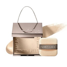 Funny Elves Soft Matte Pressed Powder, Face Powder, Cover Pore Pores, Minimizes Glossiness, For Keeping Makeup, 2 Uses, 1 Powder, Transparent, Prevents Makeup From Cracking, 0.1 oz (3.5 g) (#NU00 (3.5