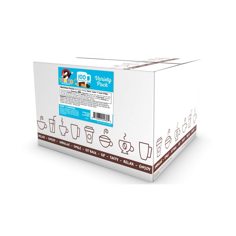 Pingo Hot Chocolate Pods for Keurig KCup Brewers, Assorted Cocoa