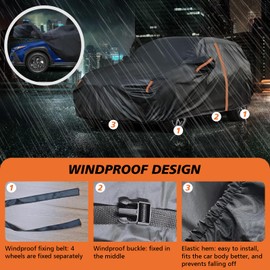 SUV Cover Waterproof All Weather, SUV Cover Custom Fit for Subaru Crosstrek(2013-2025), Car Cover Sun UV Dust Snow Hail Protection with Door Zipper/Reflective Strip