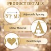 Guttiuaa Just Married Banner, 3 Pcs Gold Glitter Wedding Bunting