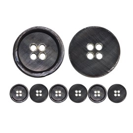 CANDEOLA 6-Pcs 1" Big Smoke Grey Mother of Pearl Shell Buttons | Bulk Natural MOP Shell Sewing Replacement Buttons for Sewing Crafts Clothes Decorations (25mm)