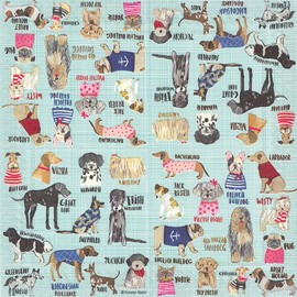 Boston International IHR - Servilletas de papel de 3 capas, tamaño de cóctel, razas de perros calientes