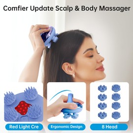 COMFIER Cordless Scalp Massager with 3 kneading Modes, Waterproof Head Massage with 8 Claws,Head Scratcher,Body Massager,Cat Massage,Gifts for Her,Him