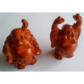 2 pc Small laughing buddha statue, happy buddha, lucky buddha, wealthy buddha