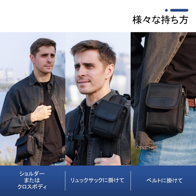 JJC Small Camera Case Camera Pouch, Black, Modern