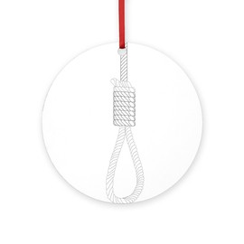 CafePress Noose Sketch Round 4" MDF Holiday Ornament