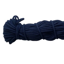 Mississhop Cordoncino di cotone, 100 m, in cotone, con nucleo in poliacrilico, blu scuro, Ø 5 mm