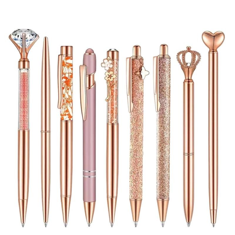 Glitter Ballpoint Pen Set, 1 Set Artificial Diamond Pen, Creative