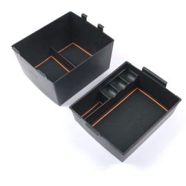 CDEFG for 2022-2025 Maverick Truck Center Console Organizer Tray 2022-2025 Maverick Armrest Trays Storage Box Coin Holder 2022-2025 Maverick Truck Accessories, 2-Pack(Orange Trim)