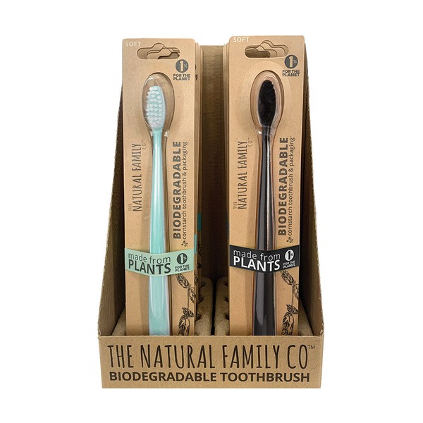 The Natural Family Co. Bio Toothbrush Pastel Mixed x 8 Pack Soft