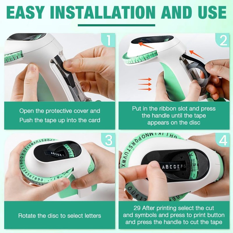 Foreverup Embossing Device 3D, Retro Labelling Device with 6 Rolls