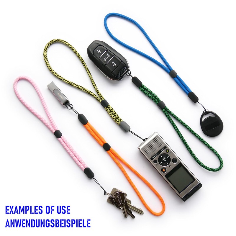 trage.band® Short Adjustable Wrist Strap Pack of 4 Black/Blue