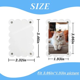 Yeanifeana 2Pcs Car Sun Visor Photo Holder, Wavy Acrylic Car Visor Picture Frame,Universal Magnetic Photo Clip, Decorate Your Visor Clip with Personality