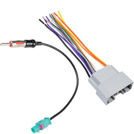 Fiegromech Radio Wire Harness Antenna Kit for Dodge Ram Caravan Journey,Car Stereo Wiring Harness Adapter for Jeep Wrangler Compass Liberty Grand Cherokee Chrysler 22Pin Radio Connector