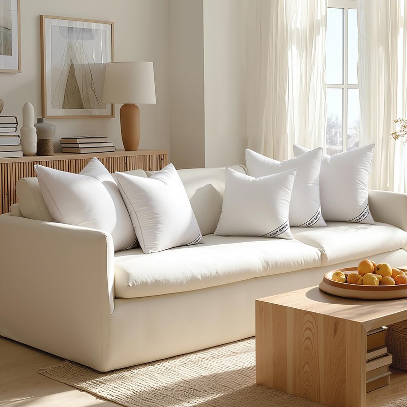 MIULEE 18x18 Pillows Inserts Pack of 4, Down Alternative Virgin