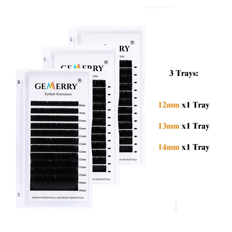 3 x Self-Fanning Volume Eyelashes 0.07 C Curl 12 mm