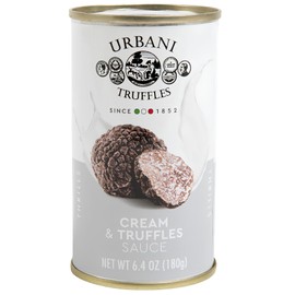 Urbani Truffles Cream & Black Truffle Sauce 180g (6.4oz) - Italian Gourmet Truffle Sauce for Meats, Pasta, and Risotto, All-Natural & Ready to Use Gift, No Artificial Ingredients