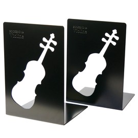YOSHIKAWA Tatsu Bookend, Violin Pattern, Black, Bookstand, Musical Instruments, Music, Office Supplies