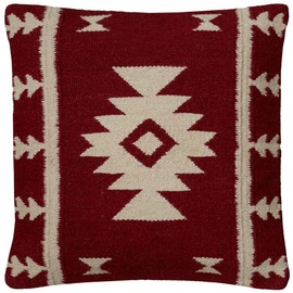 Rizzy Home T05810 Decorative Pillow, 18 x 18 in, Red/Brown/Neutral