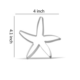 4.1 inch Starfish Cookie Cutter - Stainless Steel
