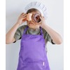 Zihuatailer Purple Kids Baking Apron Cooking Apron with Pockets for