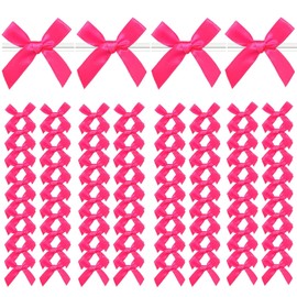 Lazos de cinta trenzada, 100 unidades de lazos de satén para bolsas de dulces, bolsas de repostería, lazos de cinta preatados para envolver regalos, bodas, bautizos, decoración de mesas y fie