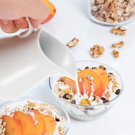 Housoutil Ceramic Pitcher Ceramic Milk Jug Sauce Sauce Sauce Jug Ceramic Cream Jug with Handle for Coffee 250 Ml