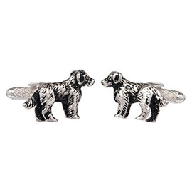Spaniel Dog Cufflinks In Onyx Art London Cufflink Gift Box