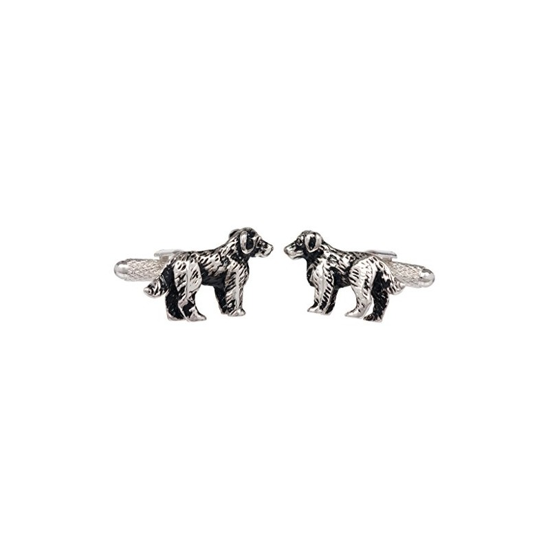 Spaniel Dog Cufflinks In Onyx Art London Cufflink Gift Box