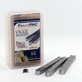 FramePac V Nails for Picture Frames Hardwood Universal (UNI) 7mm (1/4 Inch) [4000 V-Nail Pack, Stacked] - (for use in Automatic V Nailer for Picture Framing, Automatic V Nailer for Picture Frames)