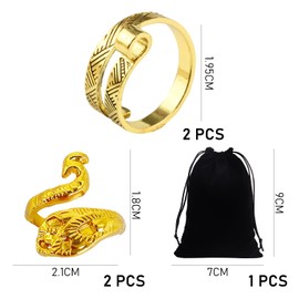 2 Pieces of Crochet Finger Rings, 2 Pieces of Knitting Rings, 1 Piece of Flannel Bag, Finger Crochet Rings, Sewing Crochet Accessories, Knitting and Crochet Tools