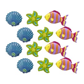 Home Collections Seashells & Fish Polyresin Shower Curtain Hooks for Nursery - Pack of 12