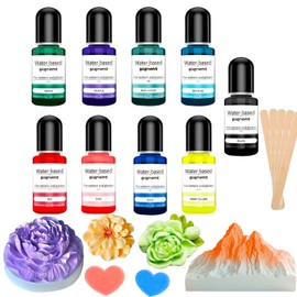 Altaroo Pack of 9 Colour Pigments for Casting Powder, Casting Powder, Colour 9 Colours with 5 Stirrers, Paint for Casting Powder, Water-based Pigment for Concrete Paint, Plaster, Cement Paint, Ceramic