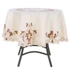 Round Red Floral Flower Embroidered Table Runner Tablecloth Cutwork Table