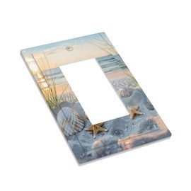 Starfish Seashells Beach 1-Gang Decorator Wall Plate Switch Plate Cover Receptacle Outlet Cover Decorator Wall Switch Plate Receptacle Plug Covers