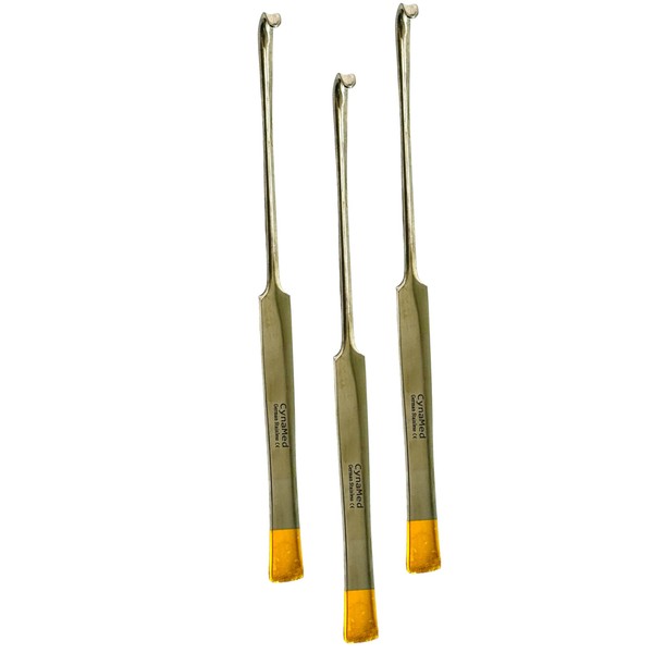 3 Count | 20cm (8in) Gold Tipped Flat Handle Smooth