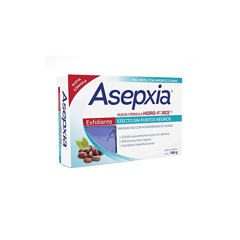 ASEPXIA Exfoliante Jabn en Barra, Efecto sin puntos negros, Combate