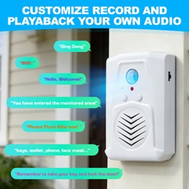CYSFETENA PIR Motion Activated Sound Player - Haunted House Scream Box Speaker Voice Player,Voice Replaceable & Microphone Built-in,idea for Door Greeter, Entry Alert,Sale Advertising
