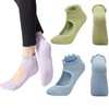ANIDL 2 Pairs Frilly Yoga Socks Non Slip with Grip