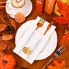 Whaline 100 Pcs Fall Pumpkin Linen Feel Napkins with Built-in