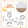 SUNNYCLUE 1 Box 200Pcs Silver Stars Charms Mini Star Charms