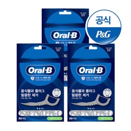 Oral-B C-shaped dental floss, 30 pieces (3 packs) / 오랄비 치실 C자형 30개입 3개