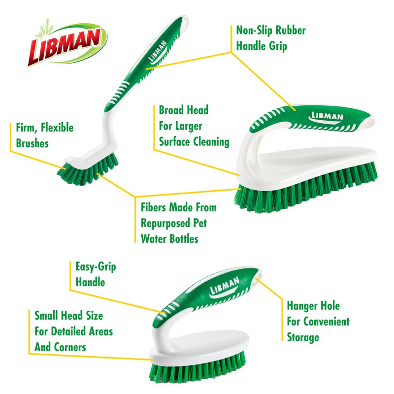 Libman Scrub Brush Kit | Cleaning Brush | Tile &