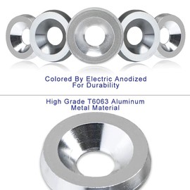 Shopauto 24-Pieces Decoration M6 x 10mmAnodized Aluminum Washer Hardware Kit for Pickup Truck WideBody Fender Flares (Silver)