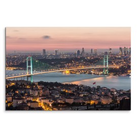 Sinus Art Canvas Picture 120 x 80 cm Urban Photography - Legendary Bosphorus Bridge in Istanbul