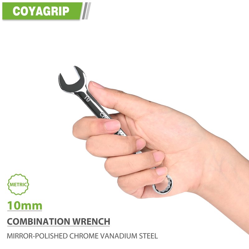 COYAGRIP 10mm Wrench, Industrial Grade Spanner, Combination Wrenches Metric with