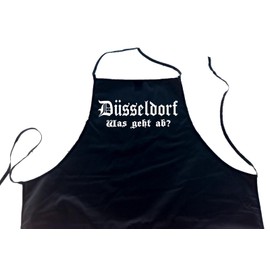 Düsseldorf – Was Geht Ab? Apron (Apron Grillen ohne Bier (Barbecue Cooking Work Apparel Long Sleeve Chefs Apron – Black