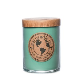 Eco Candle Co. Recycled Candle, Grass Stain, 18 oz. Double Wick - Scents of Fresh Cut Grass - 100% Soy Wax, No Lead, Kraft Paper Label & Lid, Hand Poured, Phthalate Free, Midwest Grown Soybeans